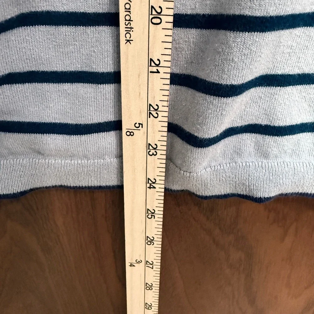 Eddie Bauer Striped Crew Neck Sweater Cotton‎ Blend 3/4 Sleeve Top Large